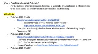 A list of PedoGate/PizzaGate conspiracy theory YouTube links